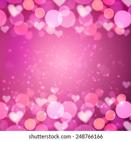 Pink bokeh effect vector shining background