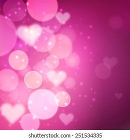 Pink bokeh effect vector shining background