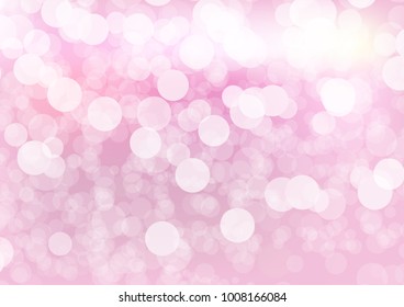 Pink bokeh festive background, Abstract background for celebration event such as Valentines day, Marry Christmas and Happy new year, Vector illustration