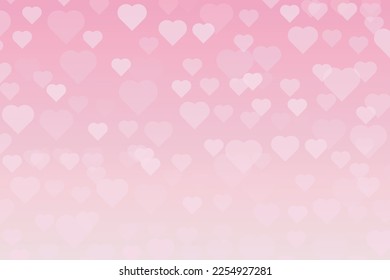 Pink bokeh hearts background vector illustration
