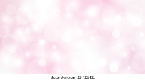 Pink Bokeh Light Backdrop. Happy Valentine's Day Background. Wallpaper. Vector Illustration