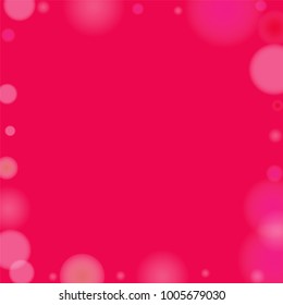 Pink bokeh lights background. Blur glitter texture. Sparkle overlay effect. Defocused effect. Illuminated abstract print. Soft. Tender. Love, Sweet moment. Girly, Childish, Baby Backdrop. Vector.