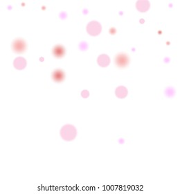 Pink bokeh lights background. Blur glitter texture. Sparkle overlay effect. Defocused effect. Illuminated abstract print. Soft. Tender. Love, Sweet moment. Girly, Childish, Baby Backdrop. Vector.