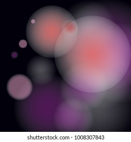 Pink bokeh lights background. Blur glitter texture. Sparkle overlay effect. Defocused effect. Illuminated abstract print. Soft. Tender. Love, Sweet moment. Girly, Childish, Baby Backdrop. Vector.