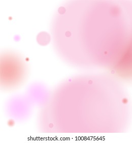 Pink bokeh lights background. Blur glitter texture. Sparkle overlay effect. Defocused effect. Illuminated abstract print. Soft. Tender. Love, Sweet moment. Girly, Childish, Baby Backdrop. Vector.