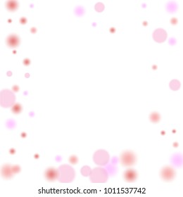Pink bokeh lights background. Blur glitter texture. Sparkle overlay effect. Defocused effect. Illuminated abstract print. Soft. Tender. Love, Sweet moment. Girly, Childish, Baby Backdrop. Vector.