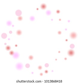 Pink bokeh lights background. Blur glitter texture. Sparkle overlay effect. Defocused effect. Illuminated abstract print. Soft. Tender. Love, Sweet moment. Girly, Childish, Baby Backdrop. Vector.