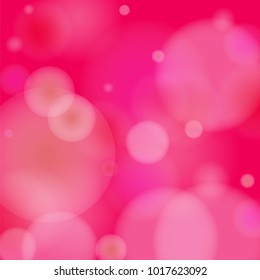 Pink bokeh lights background. Blur glitter texture. Sparkle overlay effect. Defocused effect. Illuminated abstract print. Soft. Tender. Love, Sweet moment. Girly, Childish, Baby Backdrop. Vector.