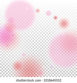 Pink bokeh lights background. Blur glitter texture. Sparkle overlay effect. Defocused effect. Illuminated abstract print. Soft. Tender. Love, Sweet moment. Girly, Childish, Baby Backdrop. Vector.
