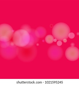 Pink bokeh lights background. Blur glitter texture. Sparkle overlay effect. Defocused effect. Illuminated abstract print. Soft. Tender. Love, Sweet moment. Girly, Childish, Baby Backdrop. Vector.