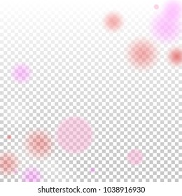 Pink bokeh lights background. Blur glitter texture. Sparkle overlay effect. Defocused effect. Illuminated abstract print. Soft. Tender. Love, Sweet moment. Girly, Childish, Baby Backdrop. Vector.