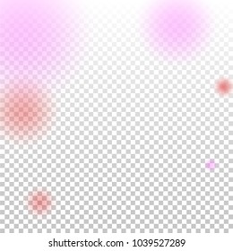 Pink bokeh lights background. Blur glitter texture. Sparkle overlay effect. Defocused effect. Illuminated abstract print. Soft. Tender. Love, Sweet moment. Girly, Childish, Baby Backdrop. Vector.