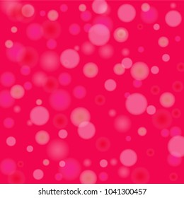 Pink bokeh lights background. Blur glitter texture. Sparkle overlay effect. Defocused effect. Illuminated abstract print. Soft. Tender. Love, Sweet moment. Girly, Childish, Baby Backdrop. Vector.