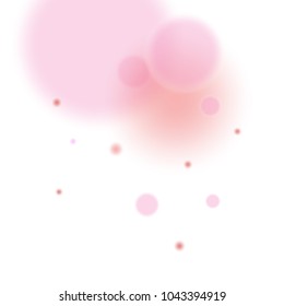 Pink bokeh lights background. Blur glitter texture. Sparkle overlay effect. Defocused effect. Illuminated abstract print. Soft. Tender. Love, Sweet moment. Girly, Childish, Baby Backdrop. Vector.