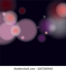 Pink bokeh lights background. Blur glitter texture. Sparkle overlay effect. Defocused effect. Illuminated abstract print. Soft. Tender. Love, Sweet moment. Girly, Childish, Baby Backdrop. Vector.