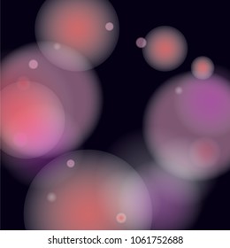 Pink bokeh lights background. Blur glitter texture. Sparkle overlay effect. Defocused effect. Illuminated abstract print. Soft. Tender. Love, Sweet moment. Girly, Childish, Baby Backdrop. Vector.