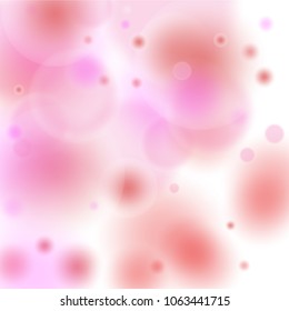 Pink bokeh lights background. Blur glitter texture. Sparkle overlay effect. Defocused effect. Illuminated abstract print. Soft. Tender. Love, Sweet moment. Girly, Childish, Baby Backdrop. Vector.