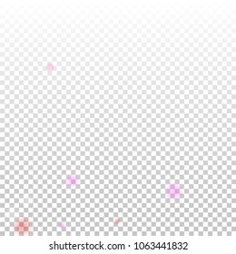 Pink bokeh lights background. Blur glitter texture. Sparkle overlay effect. Defocused effect. Illuminated abstract print. Soft. Tender. Love, Sweet moment. Girly, Childish, Baby Backdrop. Vector.
