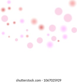 Pink bokeh lights background. Blur glitter texture. Sparkle overlay effect. Defocused effect. Illuminated abstract print. Soft. Tender. Love, Sweet moment. Girly, Childish, Baby Backdrop. Vector.