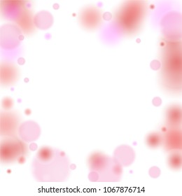 Pink bokeh lights background. Blur glitter texture. Sparkle overlay effect. Defocused effect. Illuminated abstract print. Soft. Tender. Love, Sweet moment. Girly, Childish, Baby Backdrop. Vector.