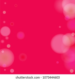 Pink bokeh lights background. Blur glitter texture. Sparkle overlay effect. Defocused effect. Illuminated abstract print. Soft. Tender. Love, Sweet moment. Girly, Childish, Baby Backdrop. Vector.