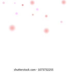Pink bokeh lights background. Blur glitter texture. Sparkle overlay effect. Defocused effect. Illuminated abstract print. Soft. Tender. Love, Sweet moment. Girly, Childish, Baby Backdrop. Vector.