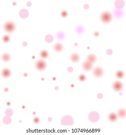 Pink bokeh lights background. Blur glitter texture. Sparkle overlay effect. Defocused effect. Illuminated abstract print. Soft. Tender. Love, Sweet moment. Girly, Childish, Baby Backdrop. Vector.