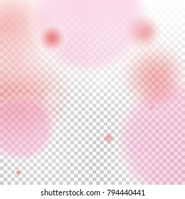 Pink bokeh lights background. Blur glitter texture. Sparkle overlay effect. Defocused effect. Illuminated abstract print. Soft. Tender. Love, Sweet moment. Girly, Childish, Baby Backdrop. Vector.