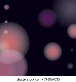 Pink bokeh lights background. Blur glitter texture. Sparkle overlay effect. Defocused effect. Illuminated abstract print. Soft. Tender. Love, Sweet moment. Girly, Childish, Baby Backdrop. Vector.