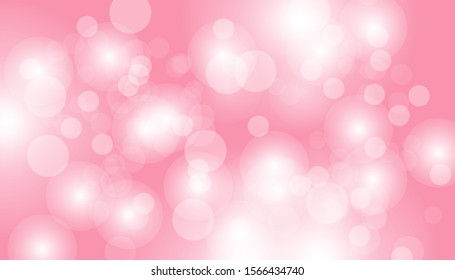 Pink bokeh vector background. Abstract gradient glitter illustration wallpaper for template website. Cover social media business advertising. 