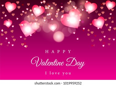 Pink Bokeh Vector background Valentines day