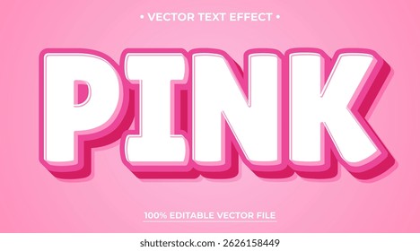 Pink bold 3d editable text effect for Valentine Design