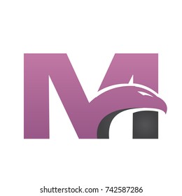 Pink Bold Eagle Initial M Logo Vector