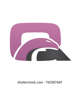 Pink Bold Eagle Initial Q Logo Vector