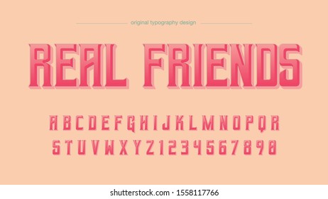Pink Bold Uppercase Sports Typography Design Artistic Font