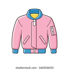Pink bomber jacket isolated cartoon vector