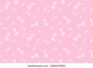 Pink Bone Pattern Background. Animal Backdrop. Wallpaper. Banner. Vector Illustration