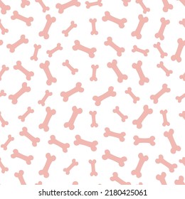 Pink bone treat seamless pattern.