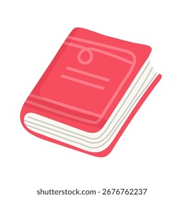 Pink book, doodle vector illustration for kids and baby design, white background
