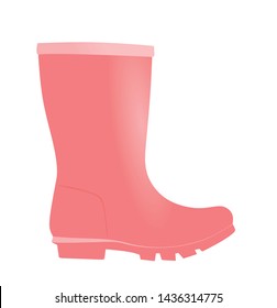 Pink boot wellie. vector illustration