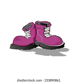 pink boots cartoon