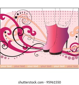 pink boots vector illustration. eps10