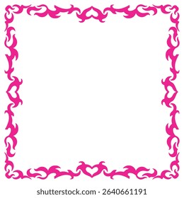 Pink border frame deco vector art simple line cor10ner. EPS 10