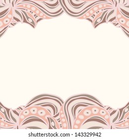 Pink borders with abstract ornament. Pattern can be used as wallpaper, web page background, invitation card design etc