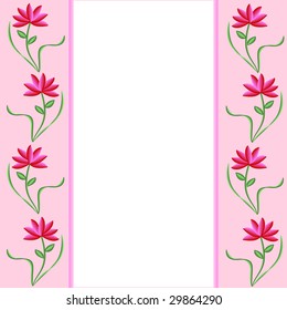 Pink borders with pink and red flowers. Raster also available.