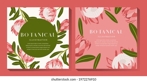 Pink Botanical Flower Background Template