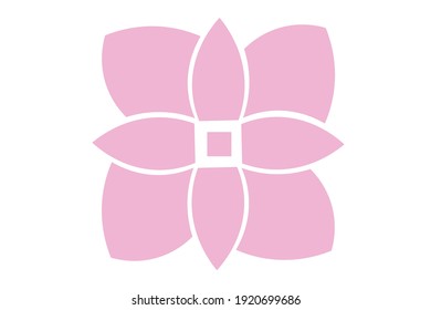 Pink Botanical Flower Vector Illustration