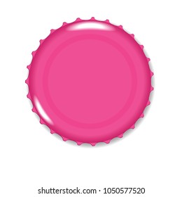 Pink bottle cap isolated on a white background