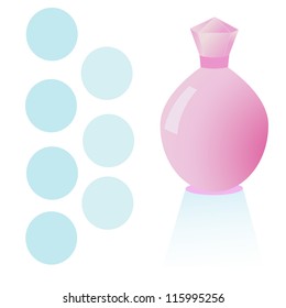 Pink bottle on a white background
