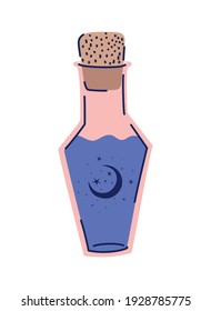 pink bottle with one purple potion on a white background vector illustration design